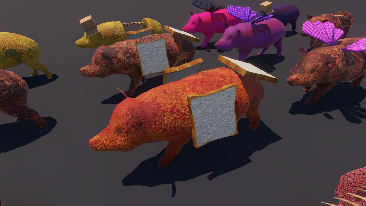 Funny Fried Pig - 3D Character