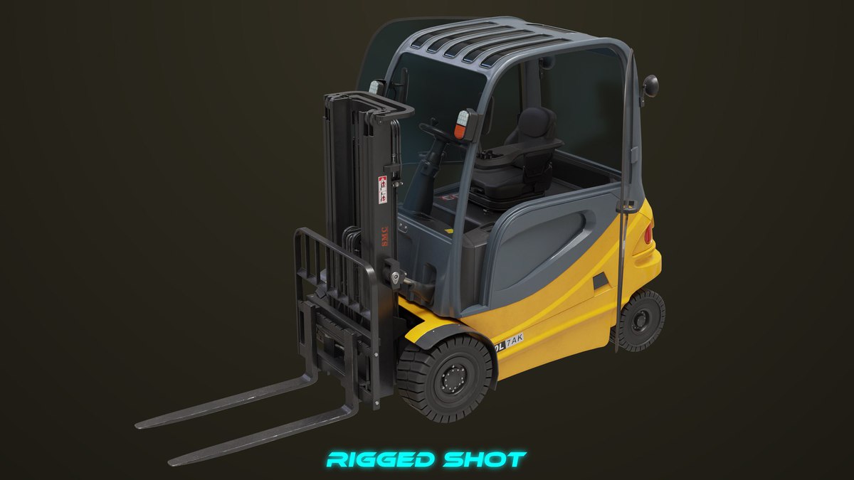 Forklift Truck 01 Yellow URP HDRP Textures