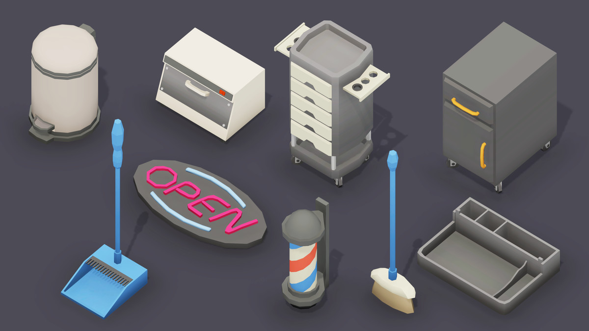 Stylized Barber Shop Props Pack
