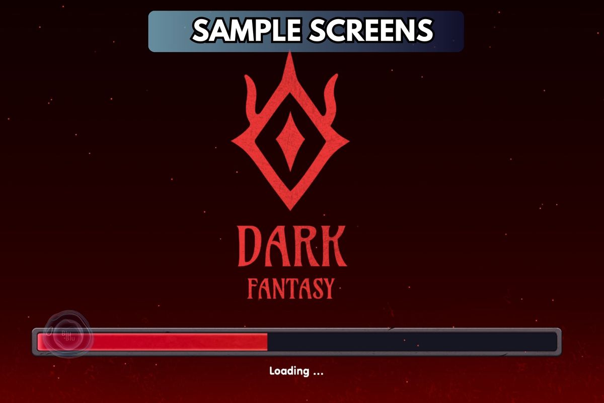 Dark Fantasy GUI + Icons Bundle + PSD GUI files + AI Icons files
