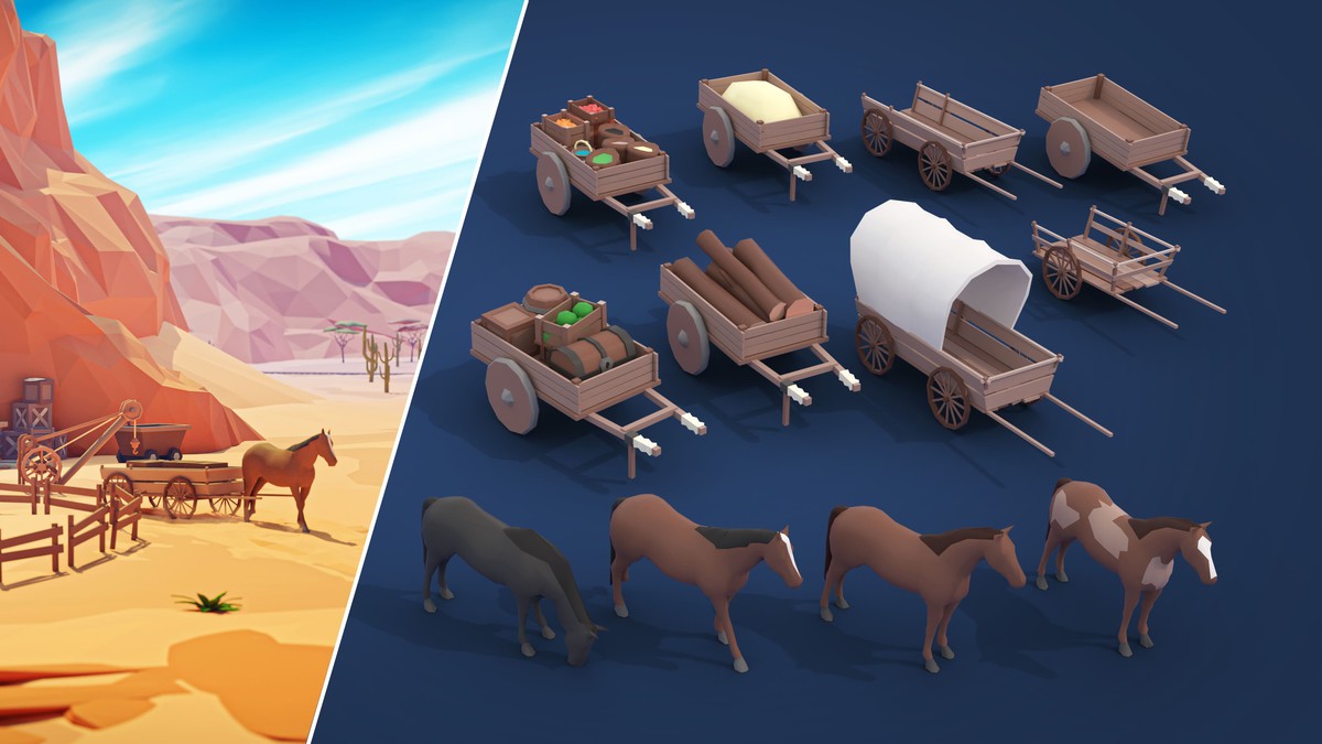 Wild West - Low Poly 3D Models Pack