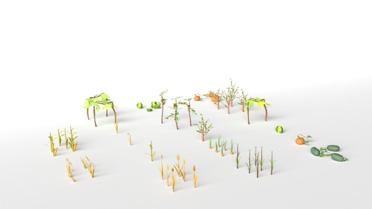 Low Poly Farm Construction Pack – Buildings & Vehicles