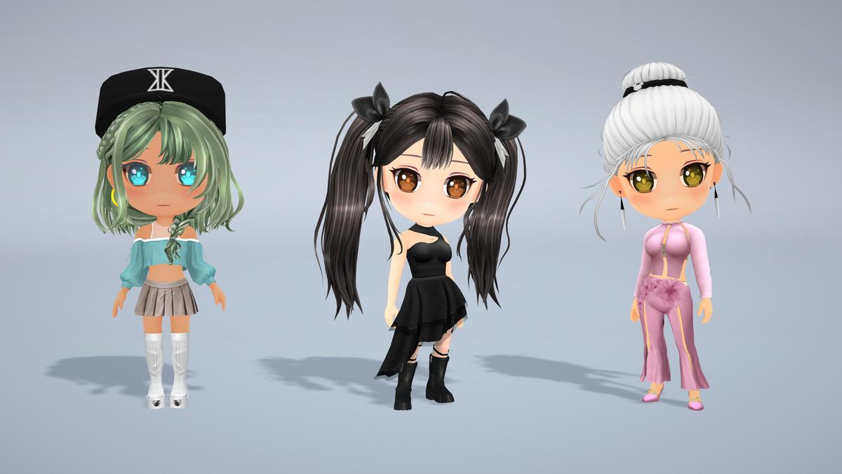 Chibi Anime Female Dancer - Pack 1 (3 outfits)