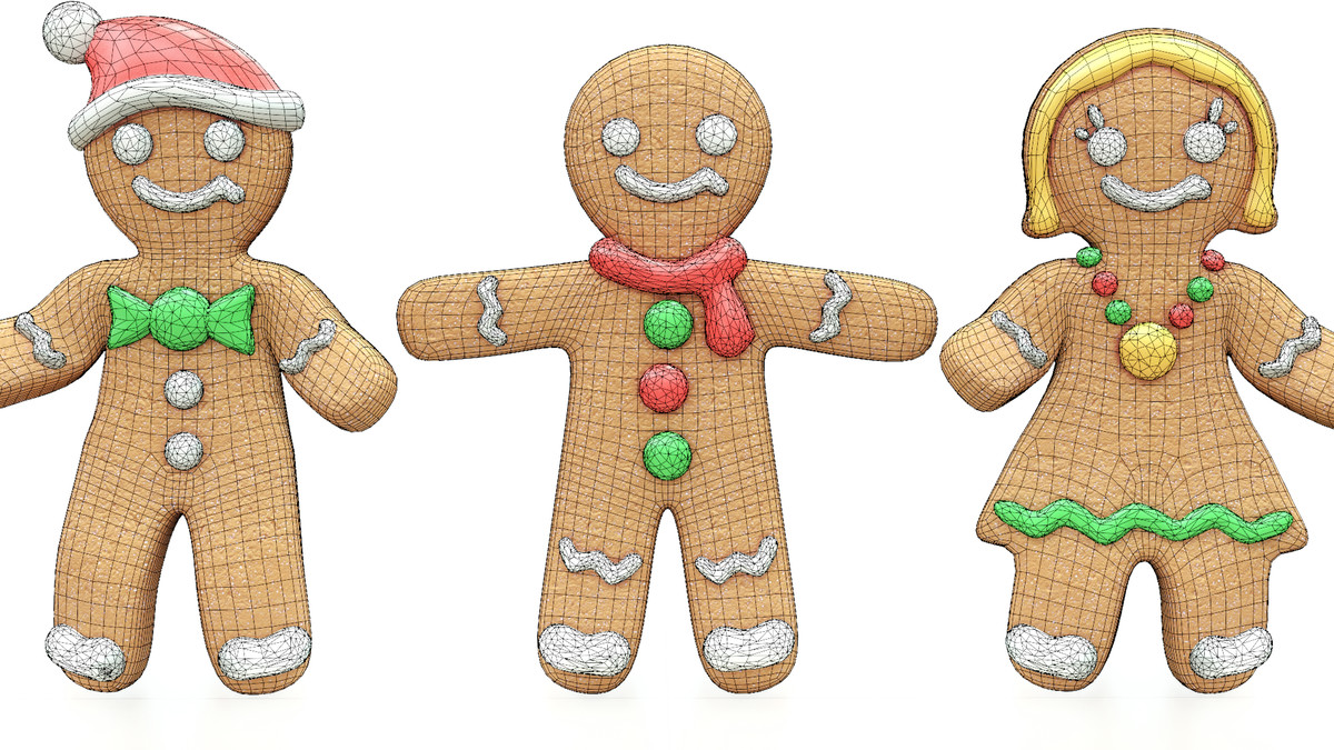 Gingerbread men rigged characters pack