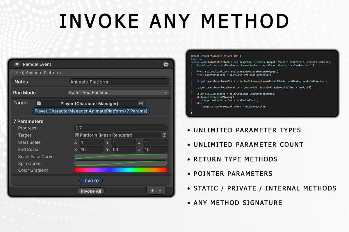 Ramdal Events | Invoke Any Method with GC-Free Serialized Events for Unity