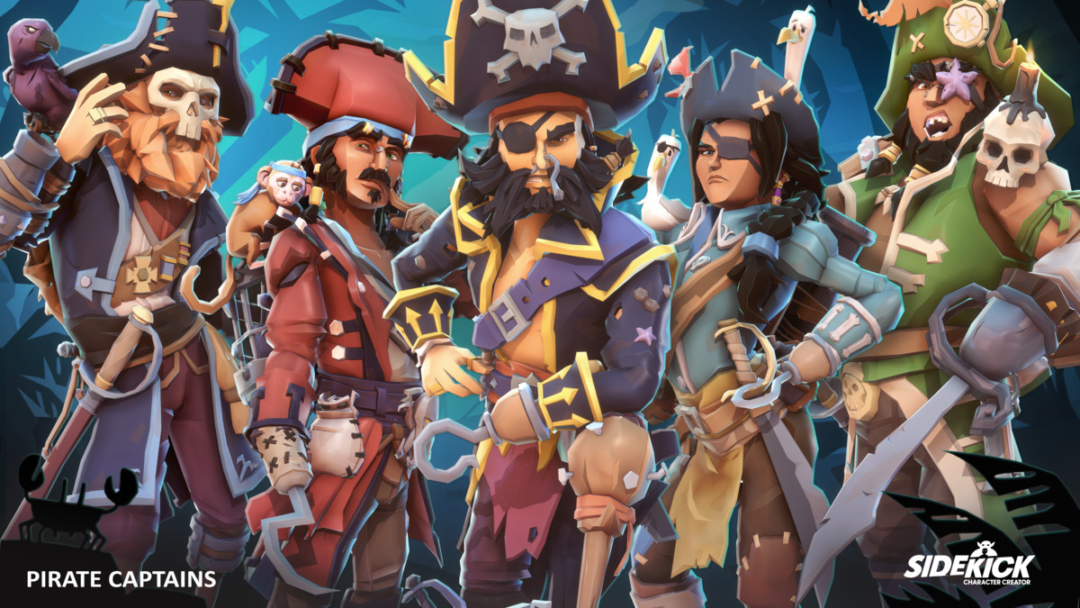 Pirate Captains - Sidekick Modular Characters by Synty