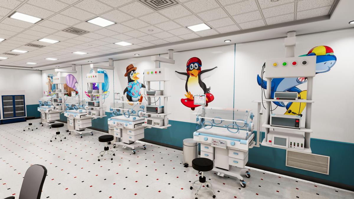 Hospital NICU Room Interior