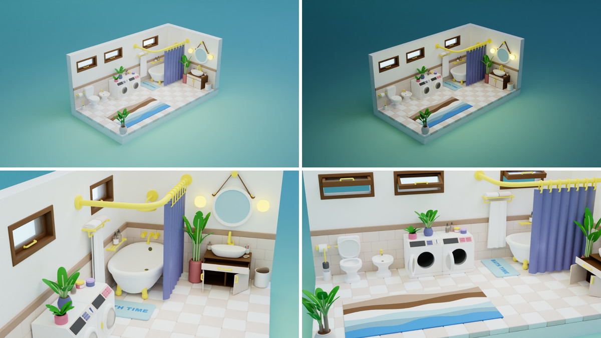 Cartoon Interactive Rooms & Furniture - Cozy Interior Pack