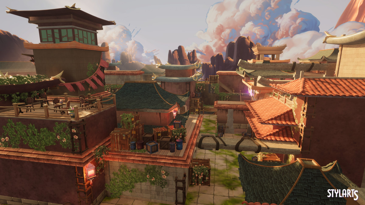 Stylized Asian Temple