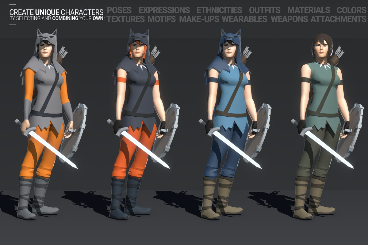 Polyquest Heroes: Warrior I Huntress