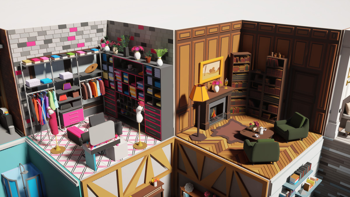 Low Poly 15 Rooms 1000+ objects Vol.2