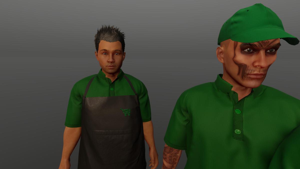 Man shop staff seller