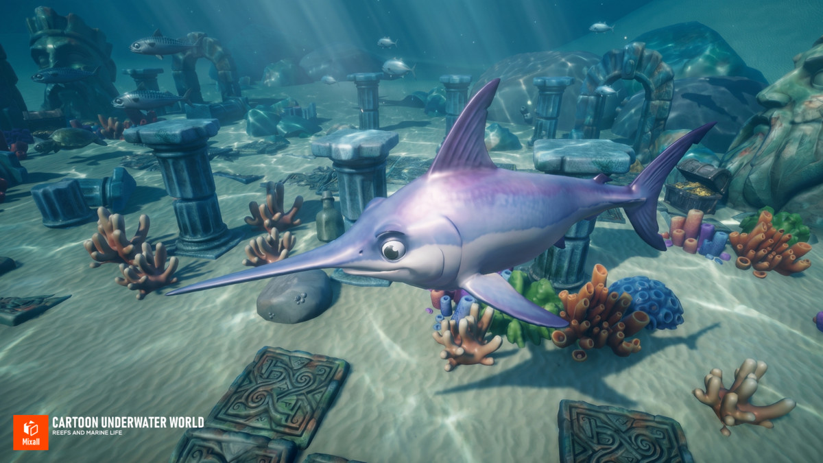 Cartoon underwater world - Reefs and Marine life