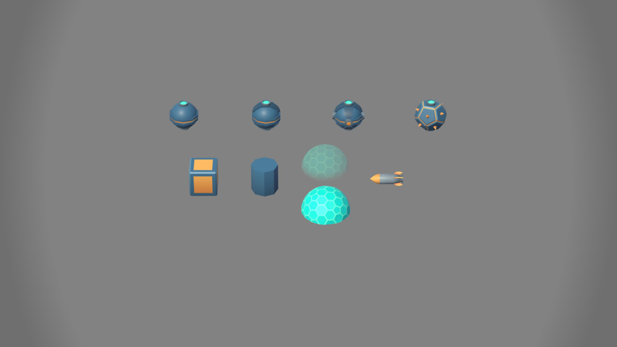 Low Poly Sci-Fi Turrets Pack