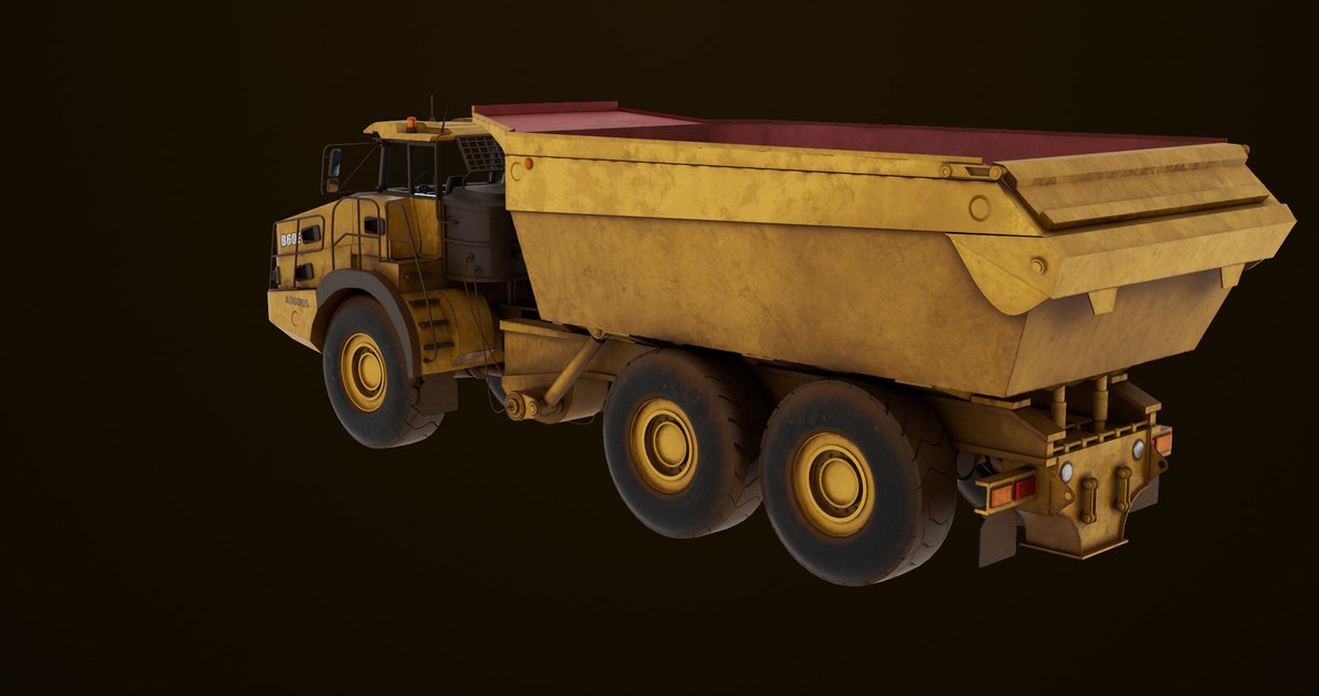 Articulated Dirty Mining Truck 03 URP HDRP Textures