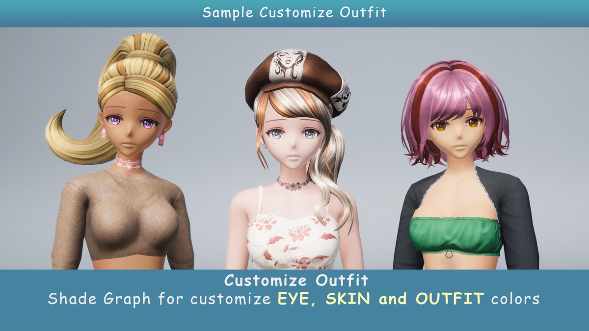 Anime Female Dancer - Pack 14 (3 outfits)