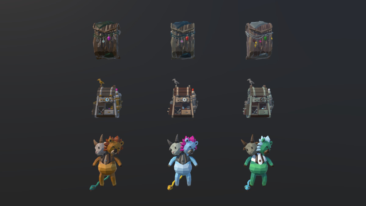 GanzSe Fantasy Low Poly Backpacks Pack Vol.1