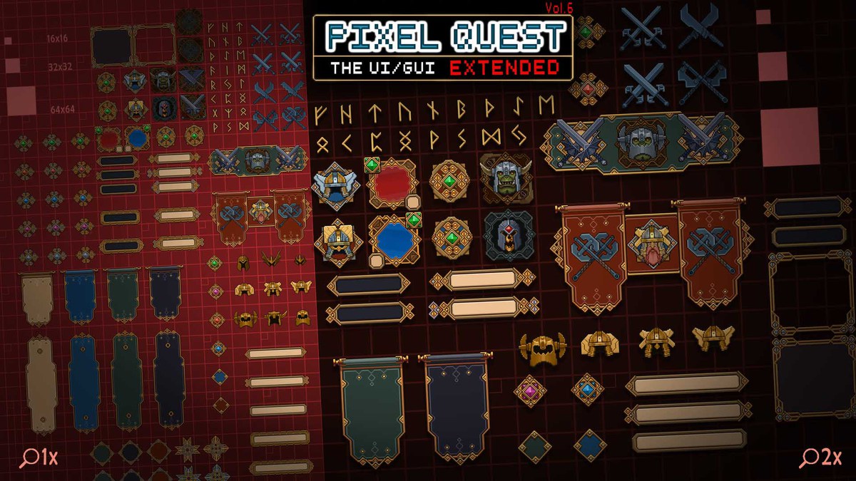 2D Pixel Quest Vol.6 - The UI/GUI EXTENDED