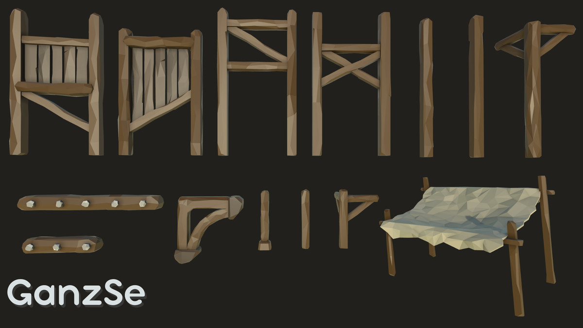 GanzSe Ruin Frontier Outpost - Modular Low Poly Environment