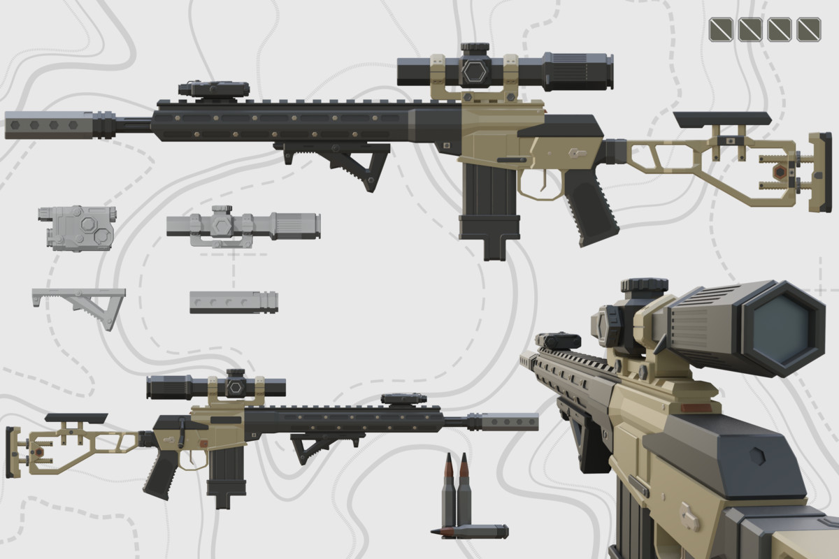 Low Poly Weapon Bundle Pack Fin