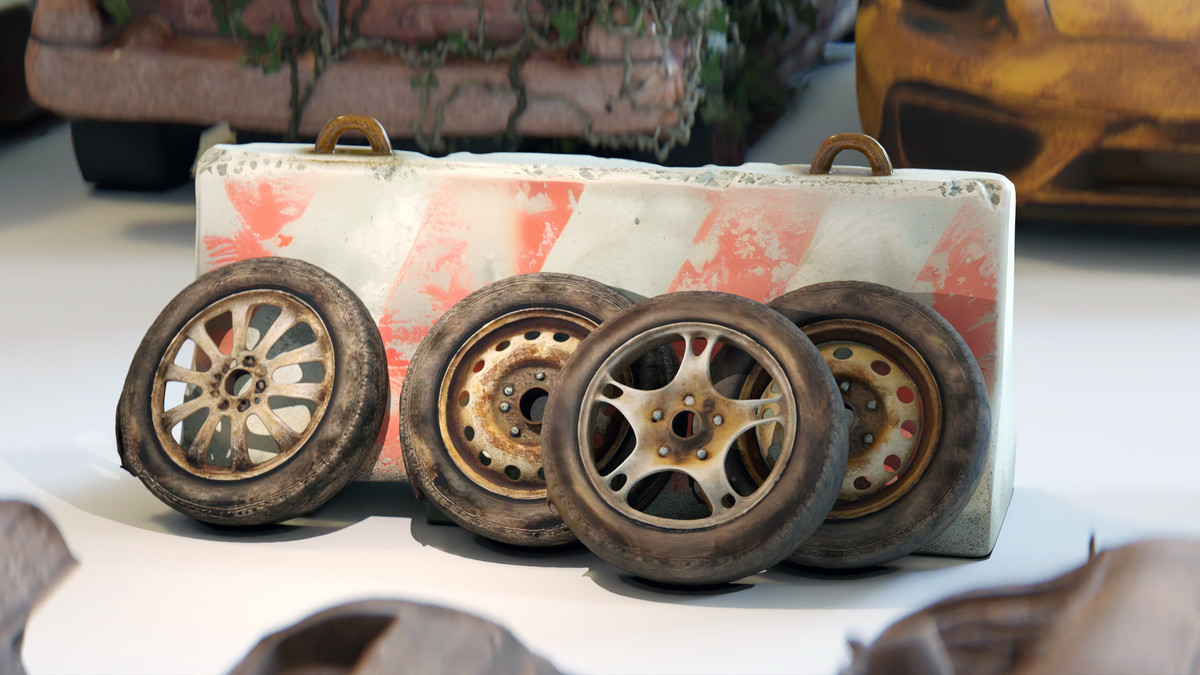 Old Abandoned Junk Rusty Vehicles 3d Game Ready Set (Car, Bus, Motorcycle, Bike)