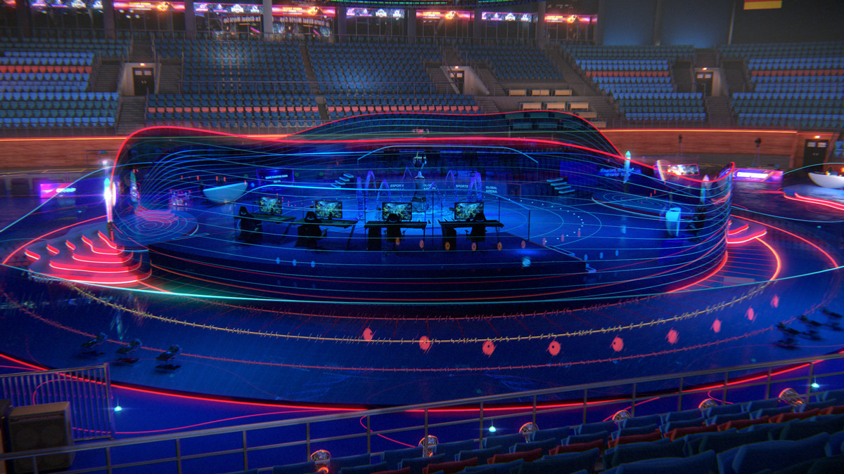 Futuristic Esports Arena Stadium – Tournament Stage 3d Environment Level