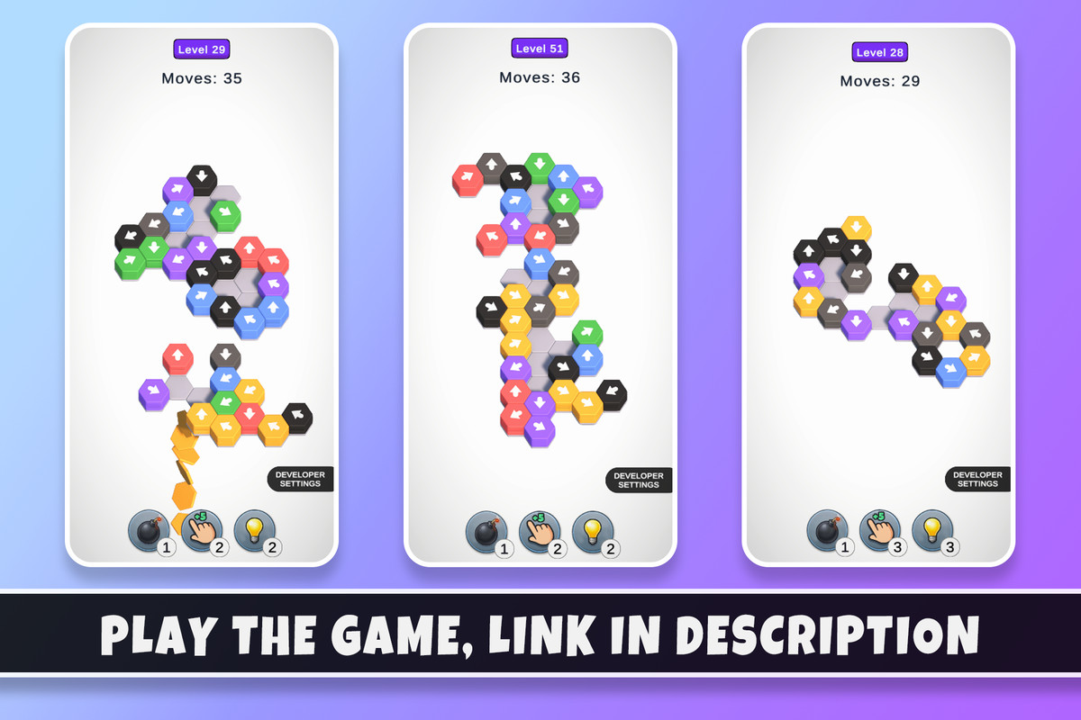 Hexa Away Puzzle 3D | Template + Level Editor