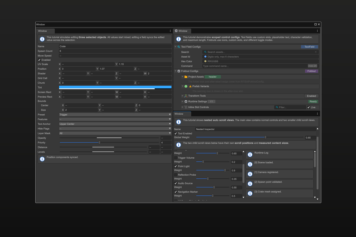RTGUI - Runtime Tool GUI Framework