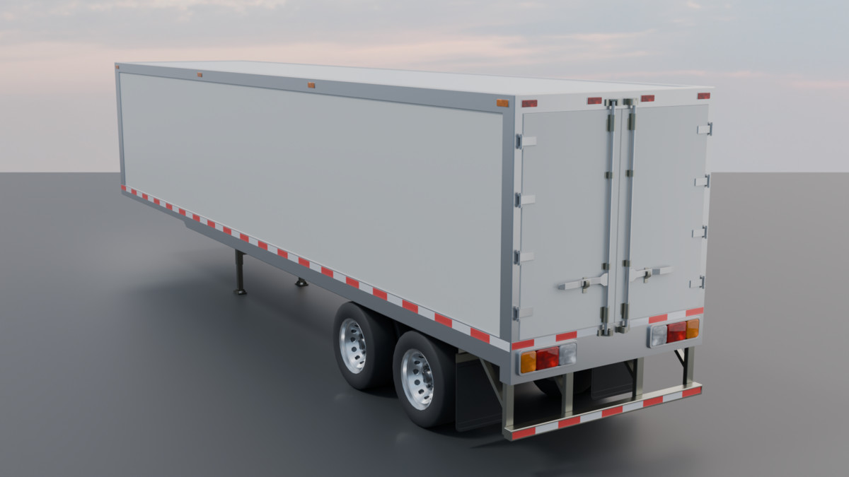 Realistic American Semi Truck + Box Trailer | 11 Truck + 8 Trailer Colors | PBR