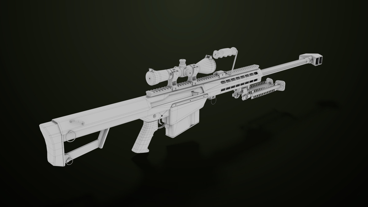 Sniper Rifle 02 Black and Sandal Single Map URP HDRP