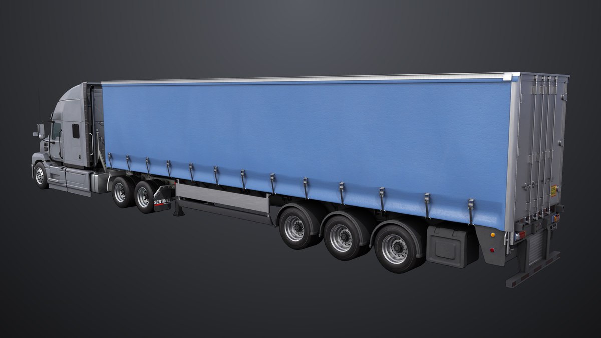 Heavy Truck 05 Curtainsider Trailer URP HDRP Textures