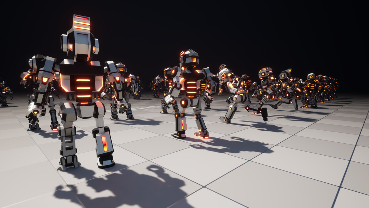 Modular Sci-Fi Robot Low-poly Stylized