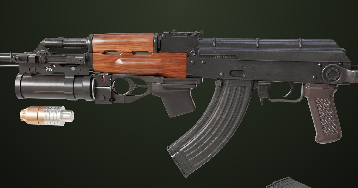 AKMS Light Machine Gun 10 URP HDRP Textures