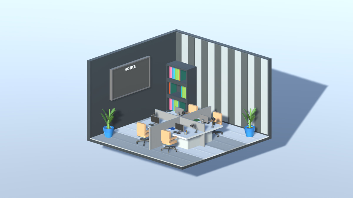 3D LOWPOLY WORK ROOMS