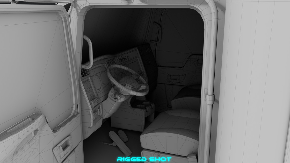 Truck 07 Log Trailer Grey Version URP HDRP Textures