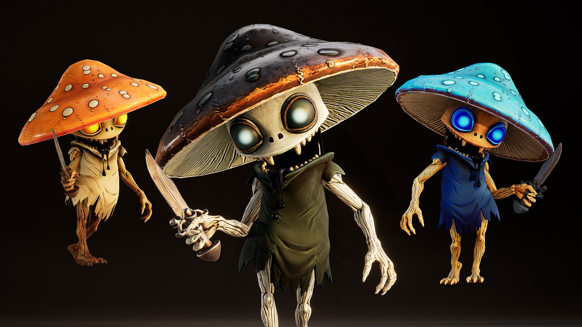 Stylized Mushroom Character Pack – Rigged Game Ready Fantasy Characters
