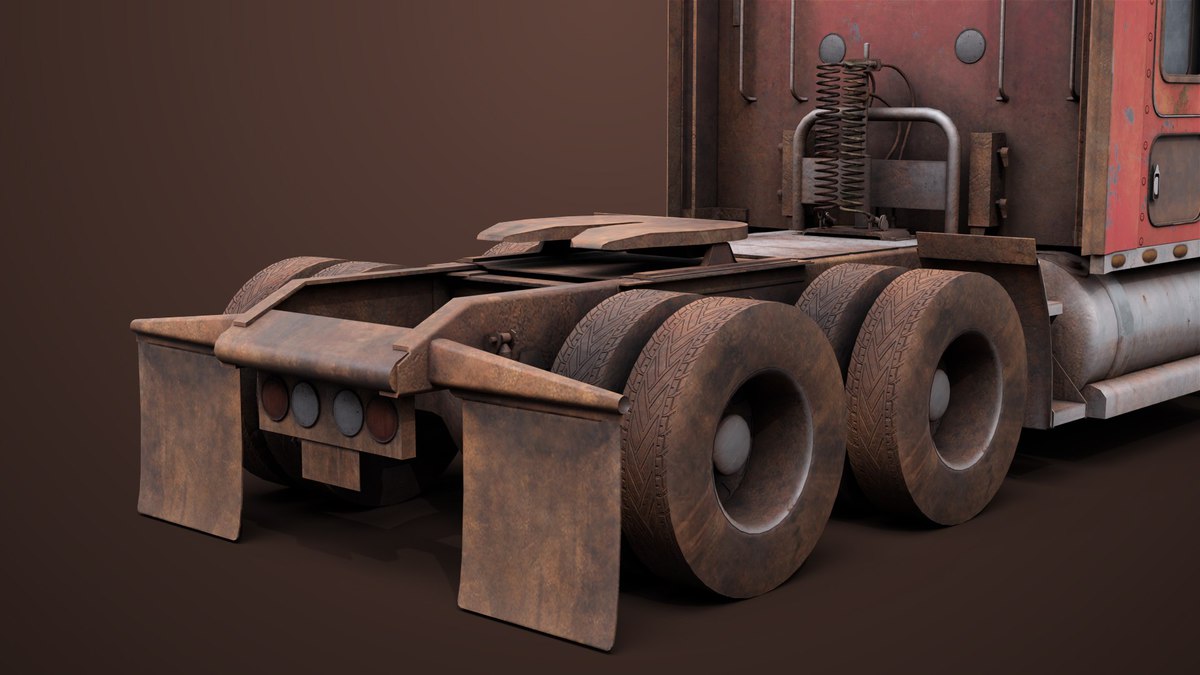 Heavy Truck 02 Chassis Old Dusty URP HDRP Textures