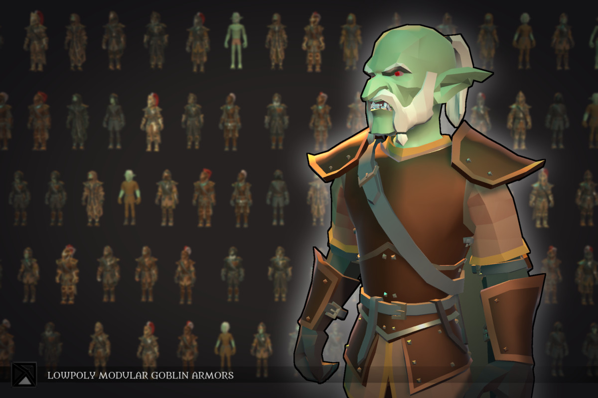 Low Poly Goblins Modular Armors Bundle - LOWPOLY MEDIEVAL FANTASY SERIES