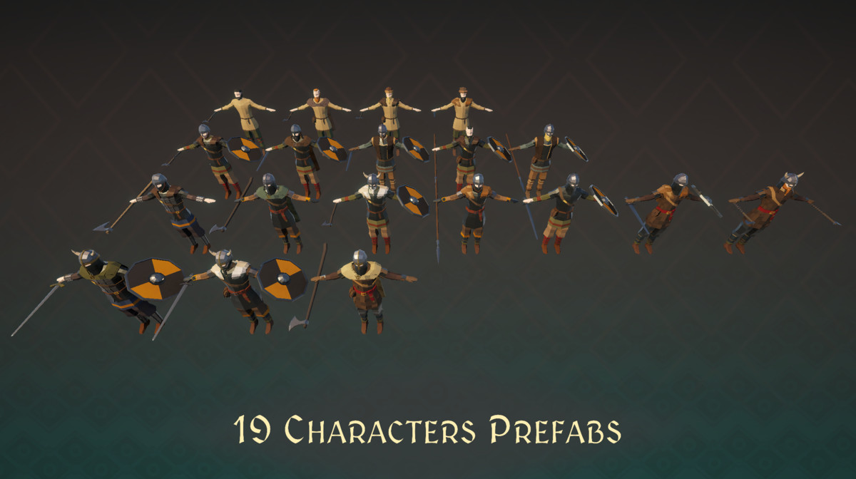 Stylized Medieval Vikings Pack – Low Poly Characters & Units