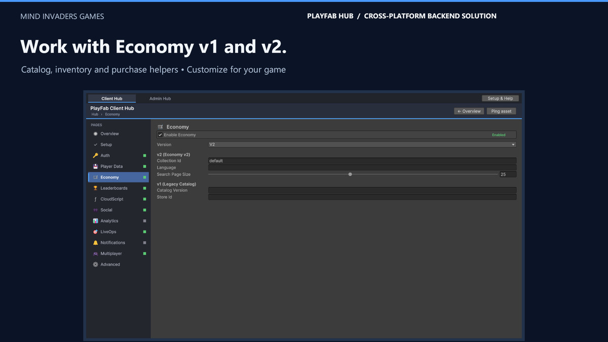 PlayFab Hub - Cross-Platform Backend Solution