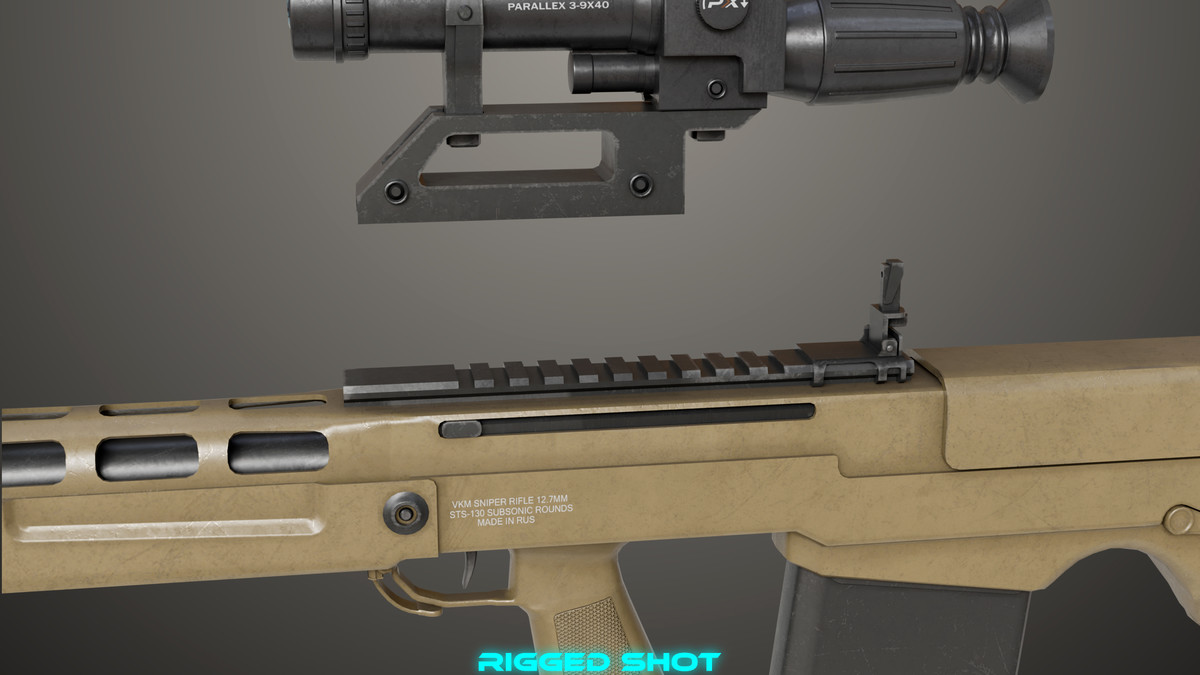 Sniper 05 Black and Sandal Single Mat URP HDRP Textures