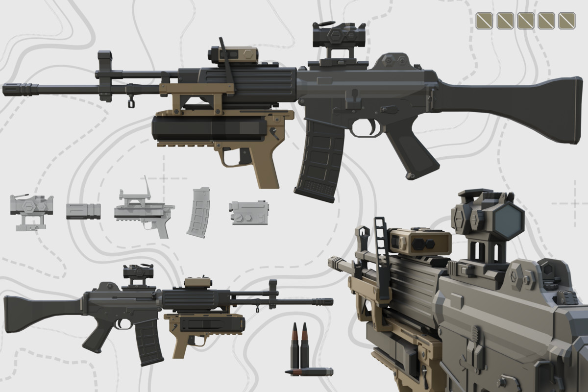 Low Poly Weapon Bundle Pack Fin