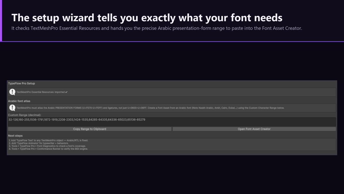 TypeFlow Pro | Animated RTL & Arabic Text for TextMeshPro
