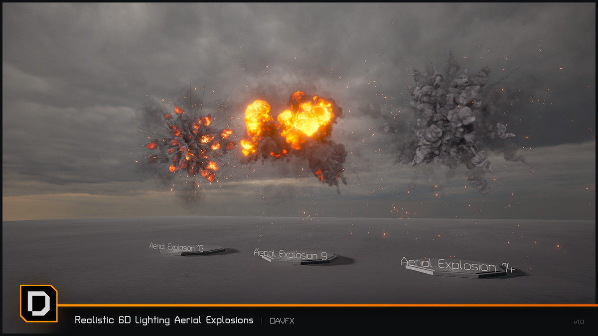 Realistic 6D Lighting Aerial Explosions Pack
