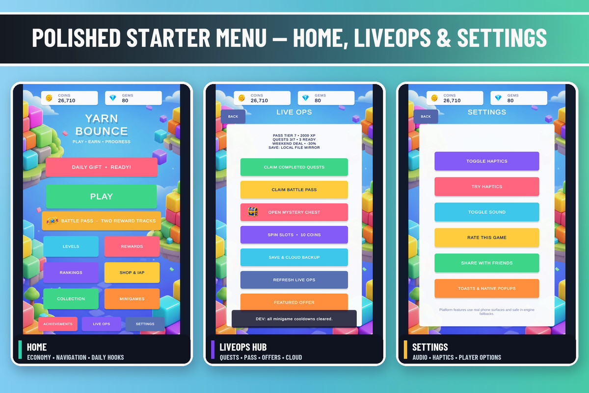 HyperCasual LiveOps Kit | Ads, IAP, Retention & Mobile Services