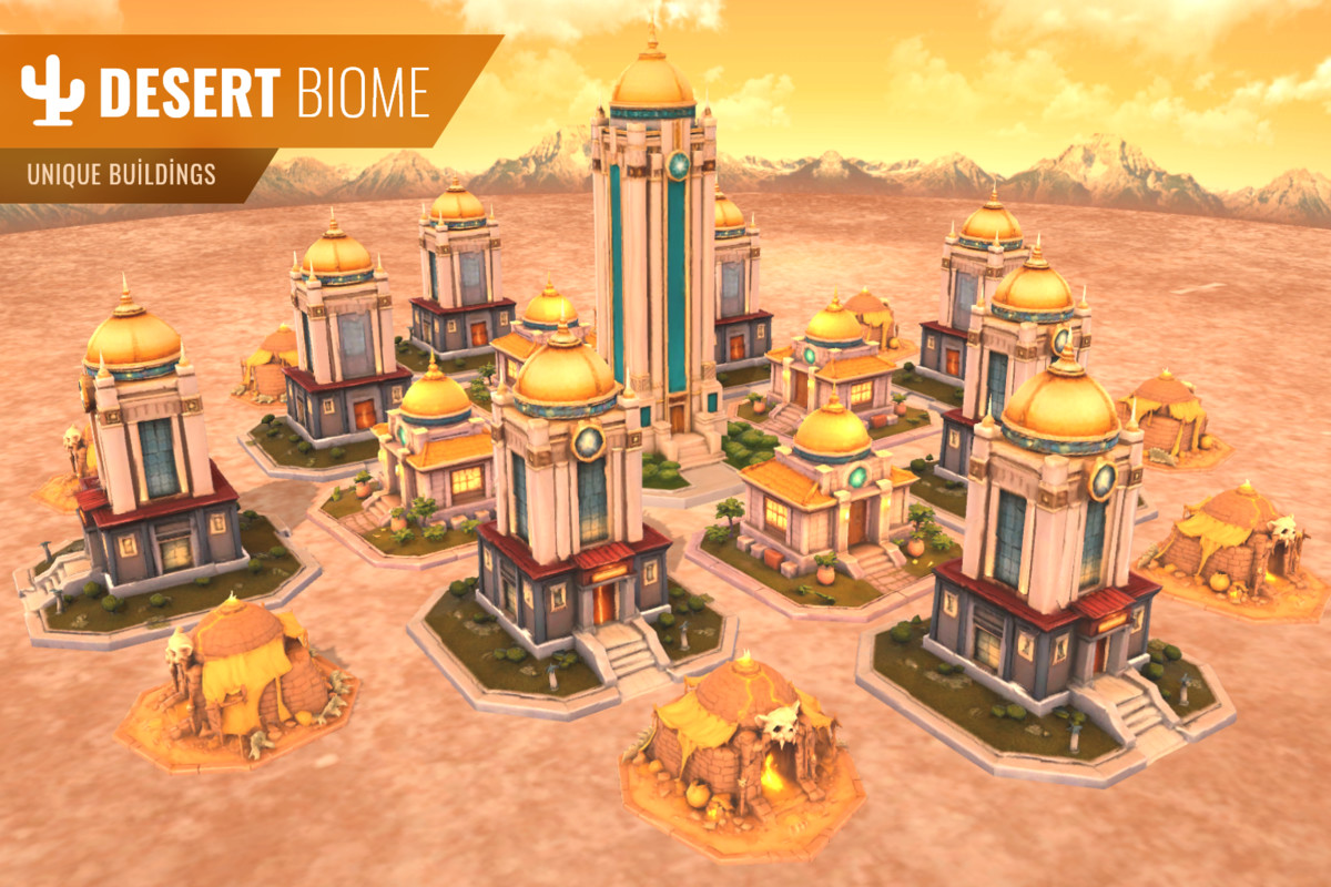 Stylized Building Pack – Multi Biome (LOD, Optimized, Atlas)