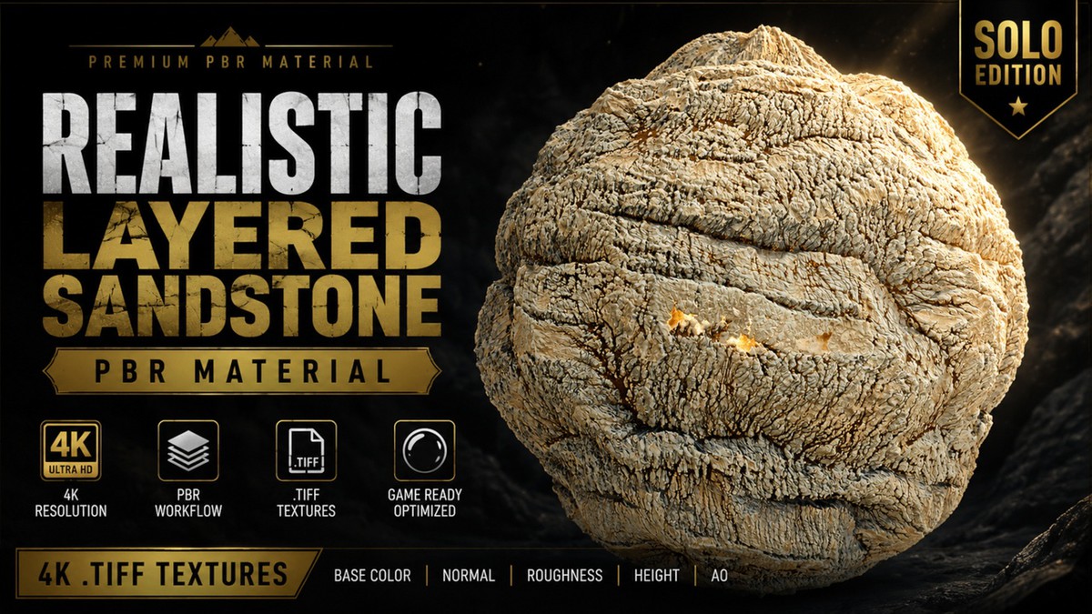 Realistic Sandstone Collection – 4K PBR Materials