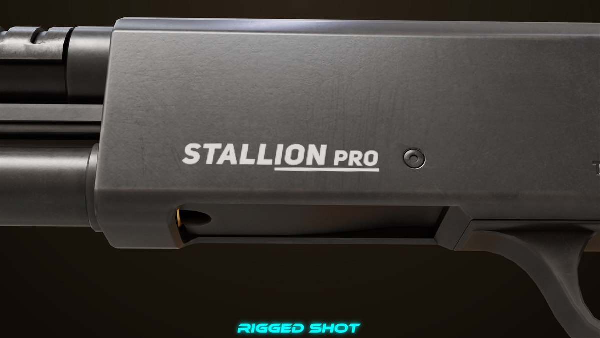 Small Shotgun 02 Black and Sandle Single Mat URP HDRP Textures