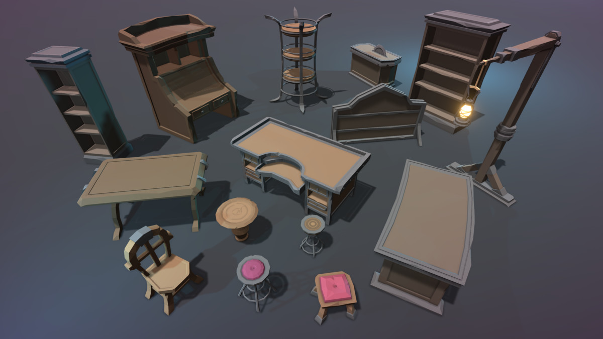 STYLIZED Fantasy Workshops & Crafting Vol. 2 - Low Poly 3D Art