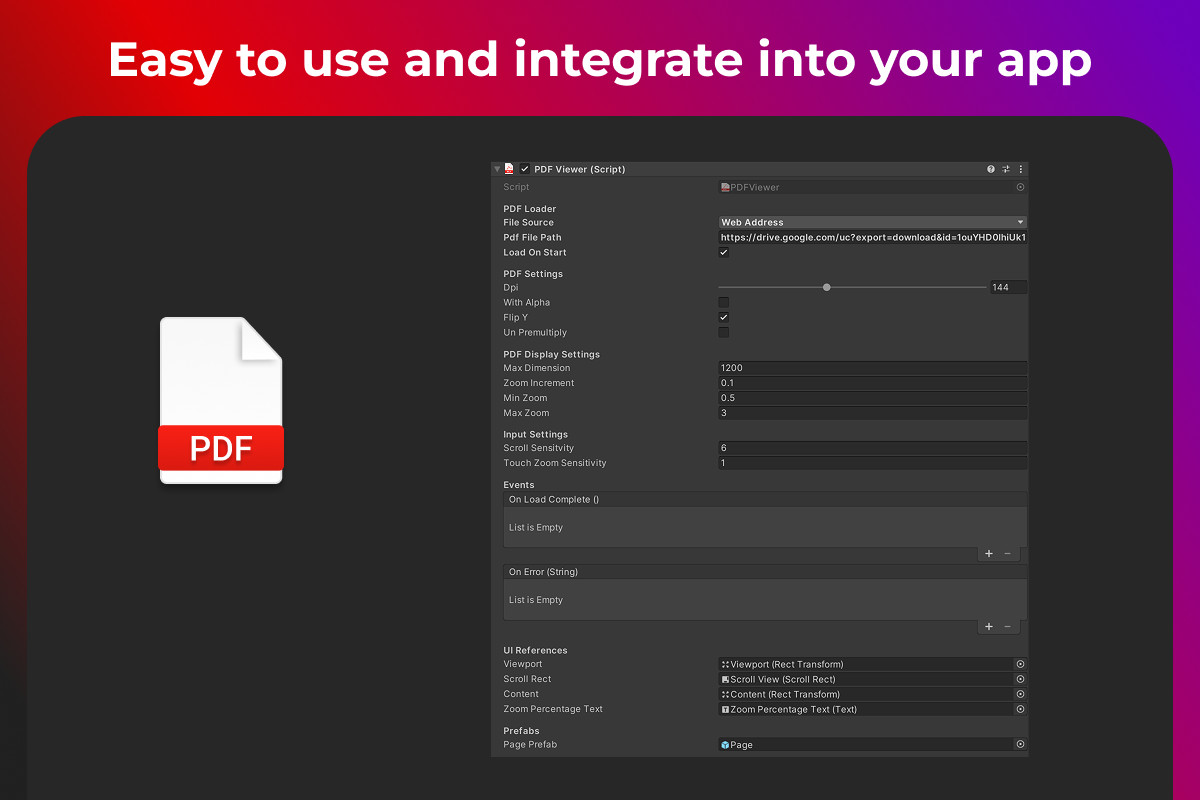 Runtime PDF Texture Renderer